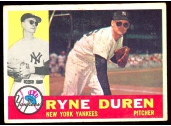 1960 TOPPS BASEBALL RYNE DUREN #204 NEW YORK YANKEES VINTAGE