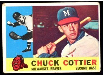 1960 TOPPS BASEBALL CHUCK COTTIER #417 MILWAUKEE BRAVES