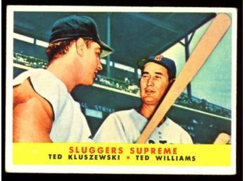 1960 TOPPS BASEBALL #321 Sluggers Supreme Ted Kluszewski & Ted Williams