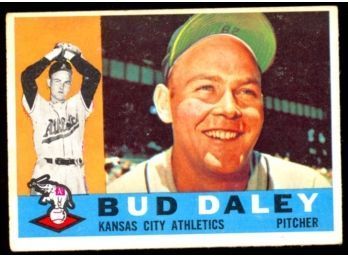 1960 TOPPS BASEBALL BUD DALEY #8 KANSAS CITY ATHLETICS VINTAGE