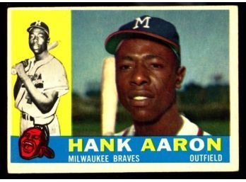 1960 TOPPS BASEBALL #300 HANK AARON BRAVES HOF