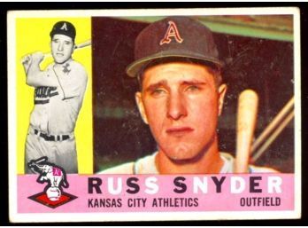 1960 TOPPS BASEBALL RUSS SNYDER #81 KANSAS CITY ATHLETICS VINTAGE