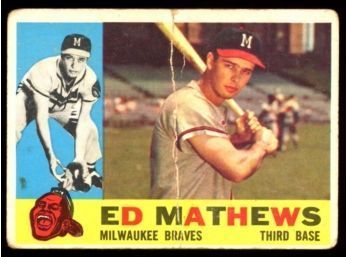 1960 TOPPS BASEBALL ED MATHEWS #420 MILWAUKEE BRAVES