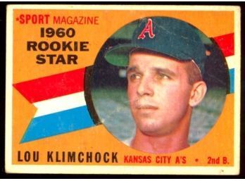 1960 TOPPS BASEBALL LOU KLIMCHOCK ROOKIE STAR #137 KANSAS CITY ATHLETICS RC VINTAGE