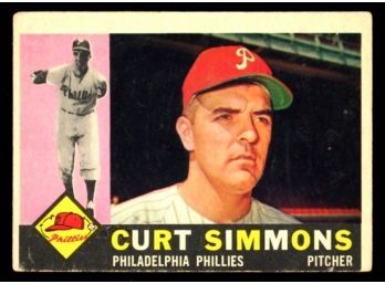 1960 TOPPS BASEBALL #451 CURT SIMMONS