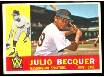 1960 TOPPS BASEBALL JULIO BECQUER #271 WASHINGTON SENATORS VINTAGE