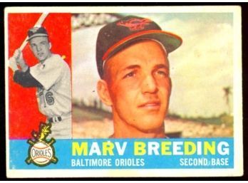 1960 TOPPS BASEBALL MARV BREEDING #525 BALTIMORE ORIOLES VINTAGE