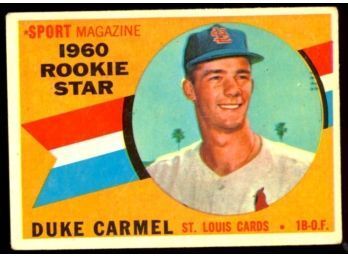 1960 TOPPS BASEBALL DUKE CARMEL ROOKIE STAR #120 ST LOUIS CARDINALS RC VINTAGE