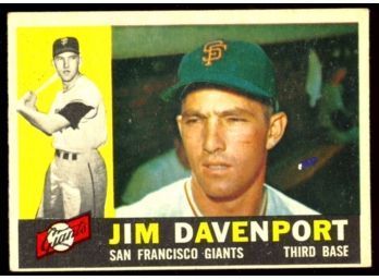 1960 TOPPS BASEBALL JIM DAVENPORT #154 SAN FRANCISCO GIANTS VINTAGE