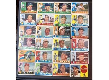 Lot Of 24 Low Grade 1960 Topps Baseball Cards