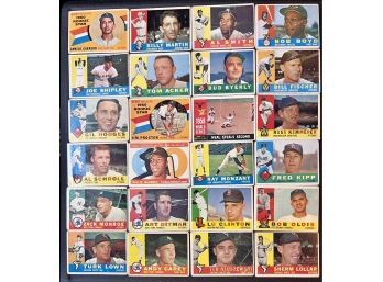 Lot Of 24 Low Grade 1960 Topps Baseball Cards