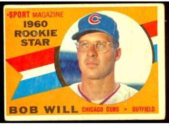 1960 TOPPS BASEBALL BOB WILL ROOKIE STAR #147 CHICAGO CUBS RC VINTAGE