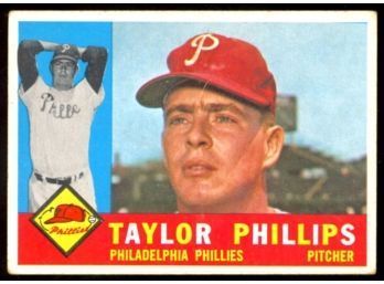 1960 TOPPS BASEBALL TAYLOR PHILLIPS #211 PHILADELPHIA PHILLIES VINTAGE