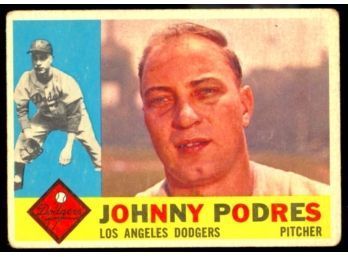 1960 TOPPS BASEBALL JOHNNY PODRES #425 LOS ANGELES DODGERS VINTAGE