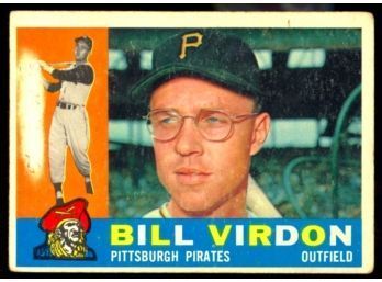 1960 TOPPS BASEBALL BILL VIRDON #496 PITTSBURGH PIRATES VINTAGE