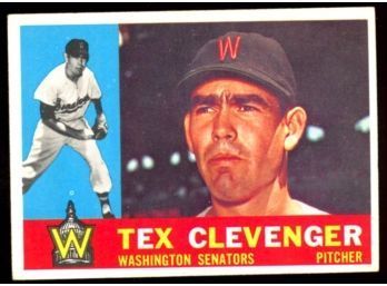 1960 TOPPS BASEBALL TEX CLEVENGER #392 WASHINGTON SENATORS VINTAGE