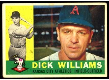 1960 TOPPS BASEBALL DICK WILLIAMS #188 KANSAS CITY ATHLETICS