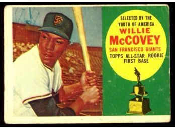 1960 TOPPS BASEBALL #316 WILLIW MCCOVEY ROOKIE CUP CARD