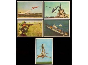 1954 BOWMAN POWER FOR PEACE TRADING CARDS LOT OF 5 ~ WAR