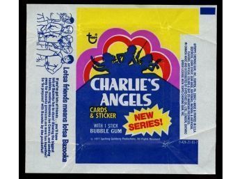 1977 Topps Charlie's Angels Series 4 Trading Card Wax Pack Wrapper