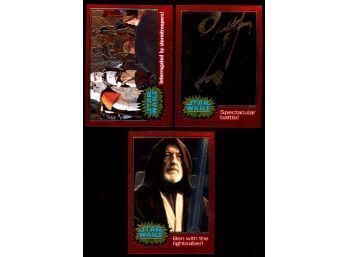 LOT OF 3 TOPPS CHROME STAR WARS CARDS