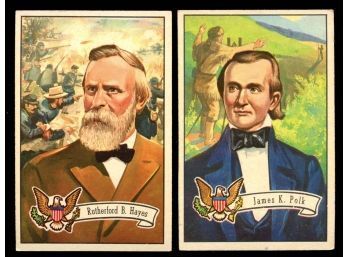 1956 Topps Presidents Lot Of 2 Hayes & Polk