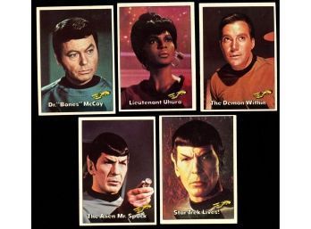 1ST EDITION 1976 TOPPS STAR TREK TRADING CARD LOT OF 5    (2)