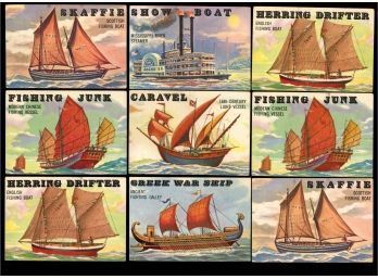 1955 Topps Rails And Sails LOT OF 9