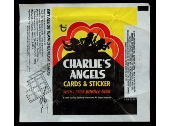 1977 Topps Charlie's Angels Series 1 Trading Card Wax Pack Wrapper