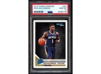 2019 PANINI DONRUSS #201 ZION WILLIAMSON RATED ROOKIE CARD PSA 10 GEM MINT