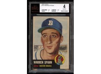 1953 TOPPS #147 WARREN SPAHN BVG 4 VG-EX