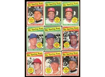 Lot Of 9 ~ 1969 Topps Baseball All-stars