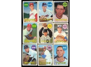 1969 TOPPS BASEBALL LOT OF 9