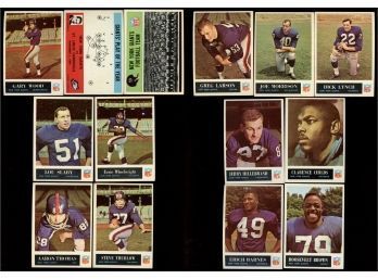 Lot Of 14~ 1965 Philadelphia Football New York Giants Team Lot