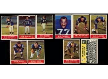 Lot Of 10 ~ 1964 Philadelphia Football Baltimore Colts Team Lot