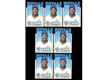 LOT OF 7 ~ 1986 Topps Traded Bo Jackson ROOKIE CARD Kansas City Royals