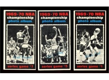 Lot Of 3 ~ 1970-71 TOPPS BASKETBALL NBA CHAMPIONSHIP GAME #1 #5 #7