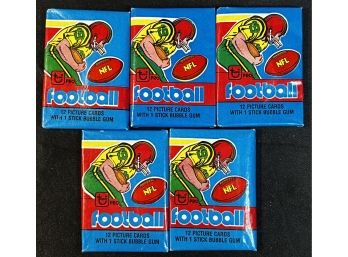 LOT OF 5 ~ 1979 TOPPS FOOTBALL WAX PACKS