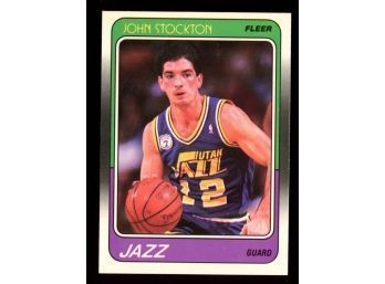 1988 Fleer Basketball John Stockton Rookie Card Nm