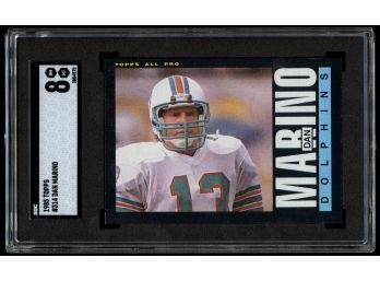 1985 TOPPS FOOTBALL #314 DAN MARINO SGC 8 NM-MT 2ND YEAR