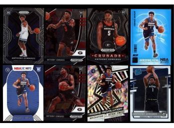 2020 ANTHONY EDWARDS ROOKIE CARD LOT OF 8   (1)