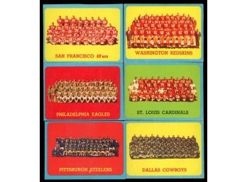 1963 Topps Football Team Card Lot Of 6