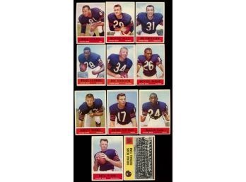 Lot Of 11 ~ 1964 Philadelphia Football Chicago Bears Team Lot