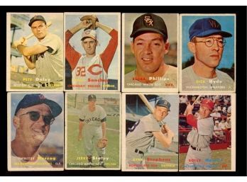 1957 TOPPS BASEBALL LOT OF 8