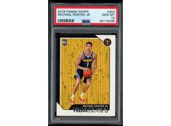 2018 PANINI HOOPS #254 MICHAEL PORTER JR. ROOKIE CARD PSA 10 GEM MINT