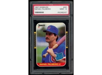 1987 Donruss #43 Rafael Palmeiro Rookie Card PSA 9 MINT