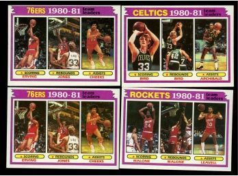 Lot Of 4 ~ 1981 TOPPS BASKETBALL TEAM CARDS