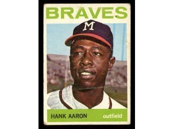 1963 Topps Baseball #300 Hank Aaron (crease)