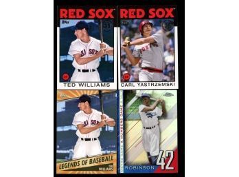 Lot Of 4 Boston Red Sox Throwback Cards