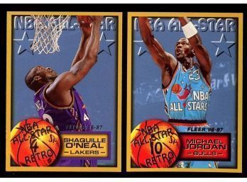 1996-97 Fleer Retro All-stars Shaquille O'neal / Michael Jordan